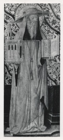 The Walters Art Museum — St. Jerome as Cardinal. Giovanni d'Alamagna. Italian, 15th — insieme, dopo la pulitura